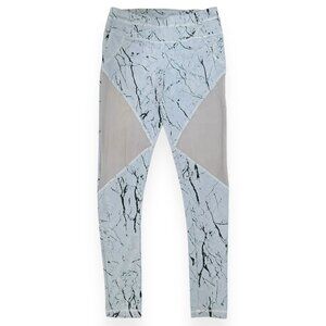 VARLEY Blue Gray Marble Print "Bicknell" Tight Leggings Yoga Pants sz S